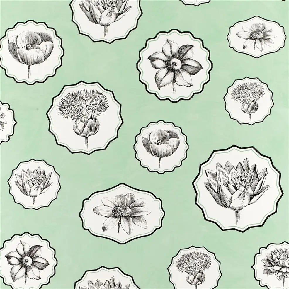 Herbariae 01 Green Wallpaper | Christian Lacroix Europe