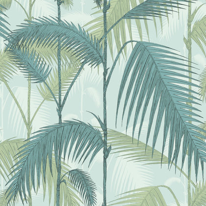 Palm Jungle - Print Room Blue/Mint Turquoise | Cole & Son
