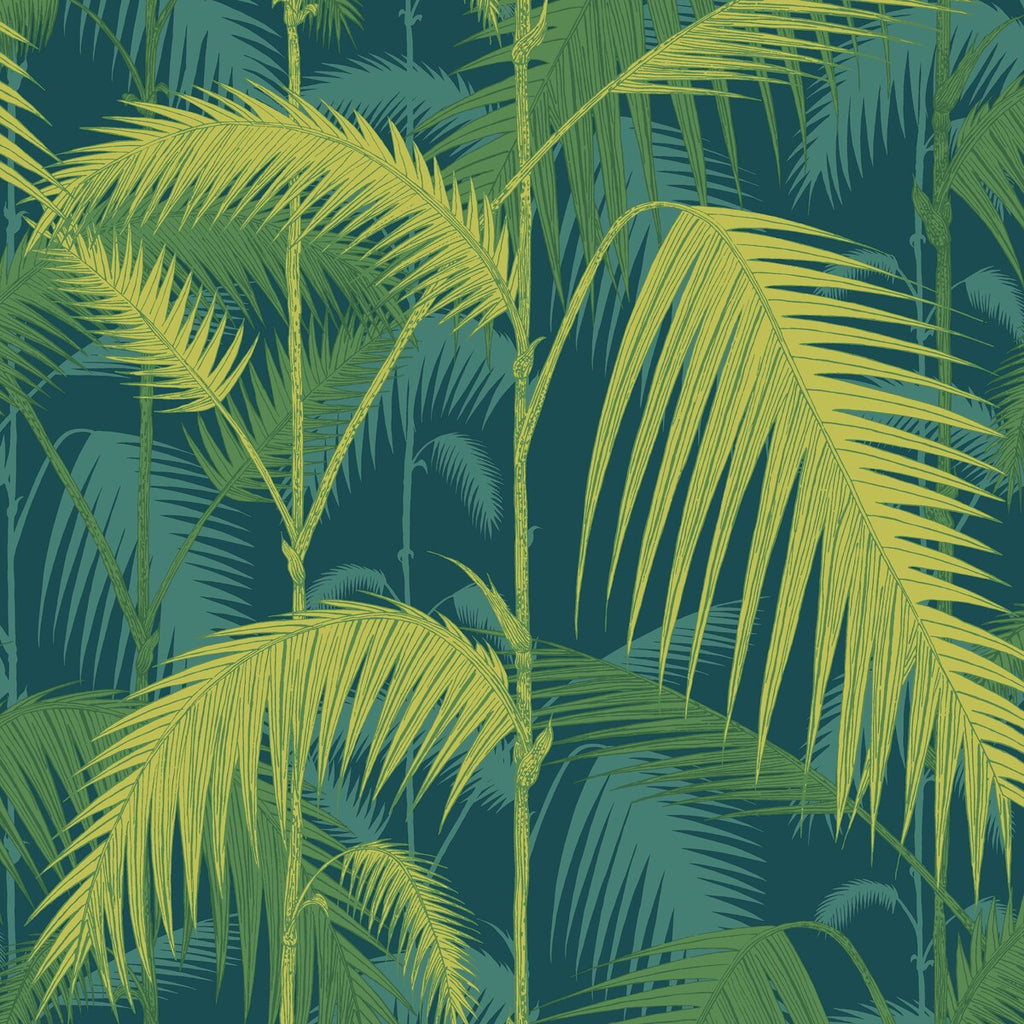 Palm Jungle - Petrol/Lime Multi By Cole & Son | Cole & Son Icons | Botanical & Floral Wallcovering