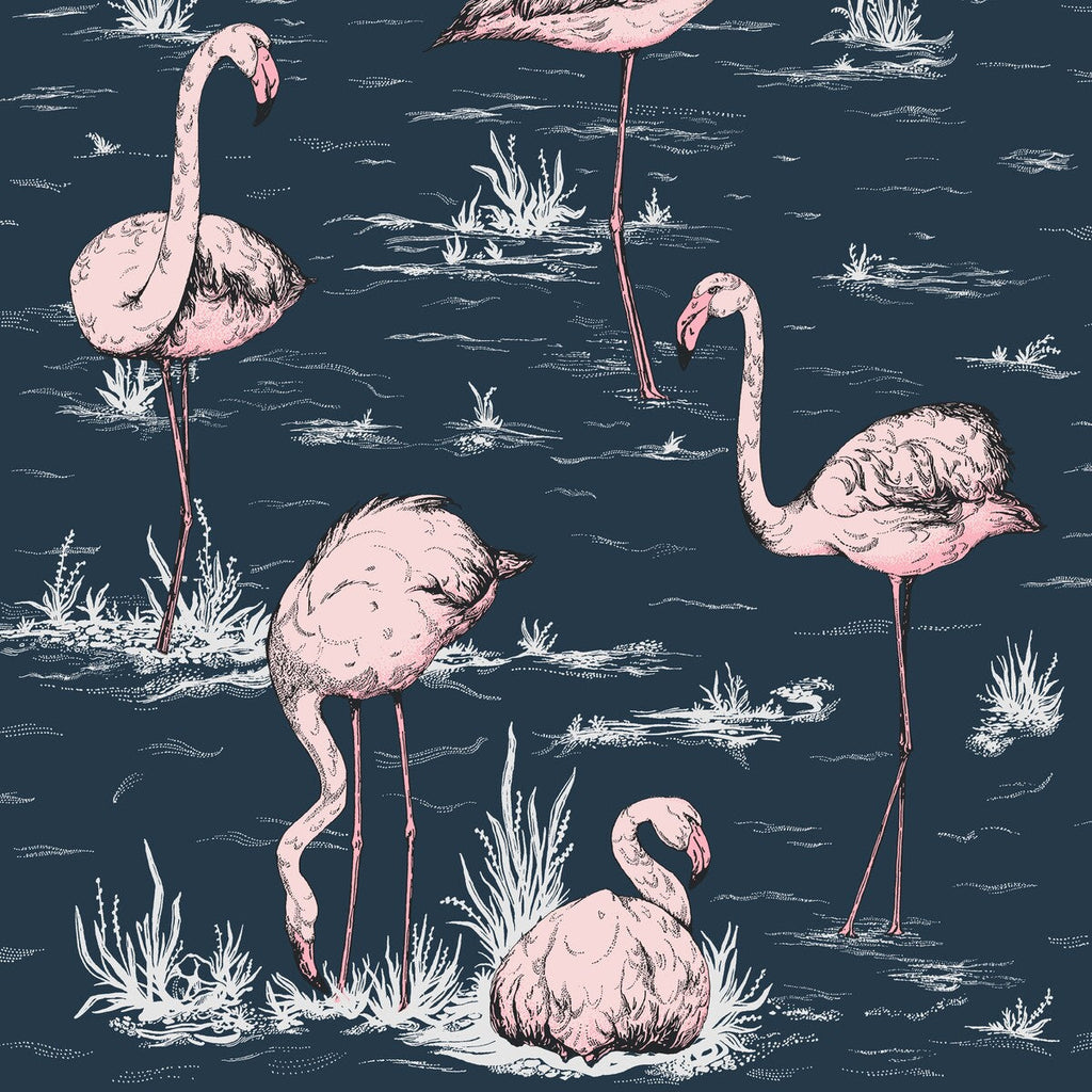 Flamingos - Ink/Plaster Pink Multi By Cole & Son | Cole & Son Icons | Animal/Insects Wallcovering
