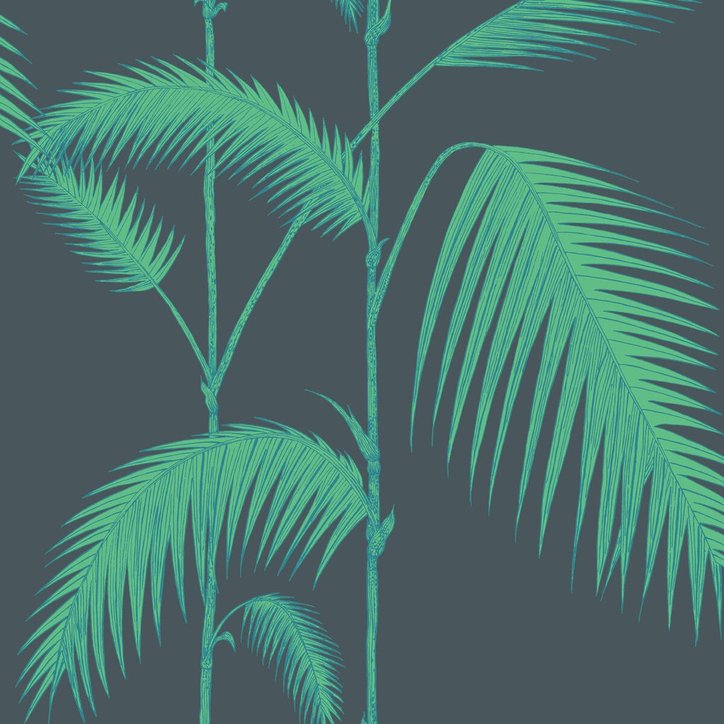 Palm Leaves - Viridian Multi By Cole & Son | Cole & Son Icons |Botanical & Floral Tropical Wallcovering Print