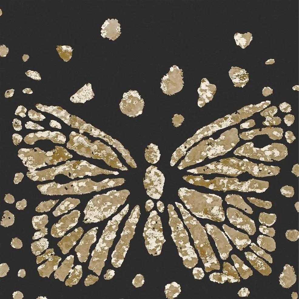 Les Messagers Butterfly 01 Black Gold Wallpaper | Christian Lacroix Europe