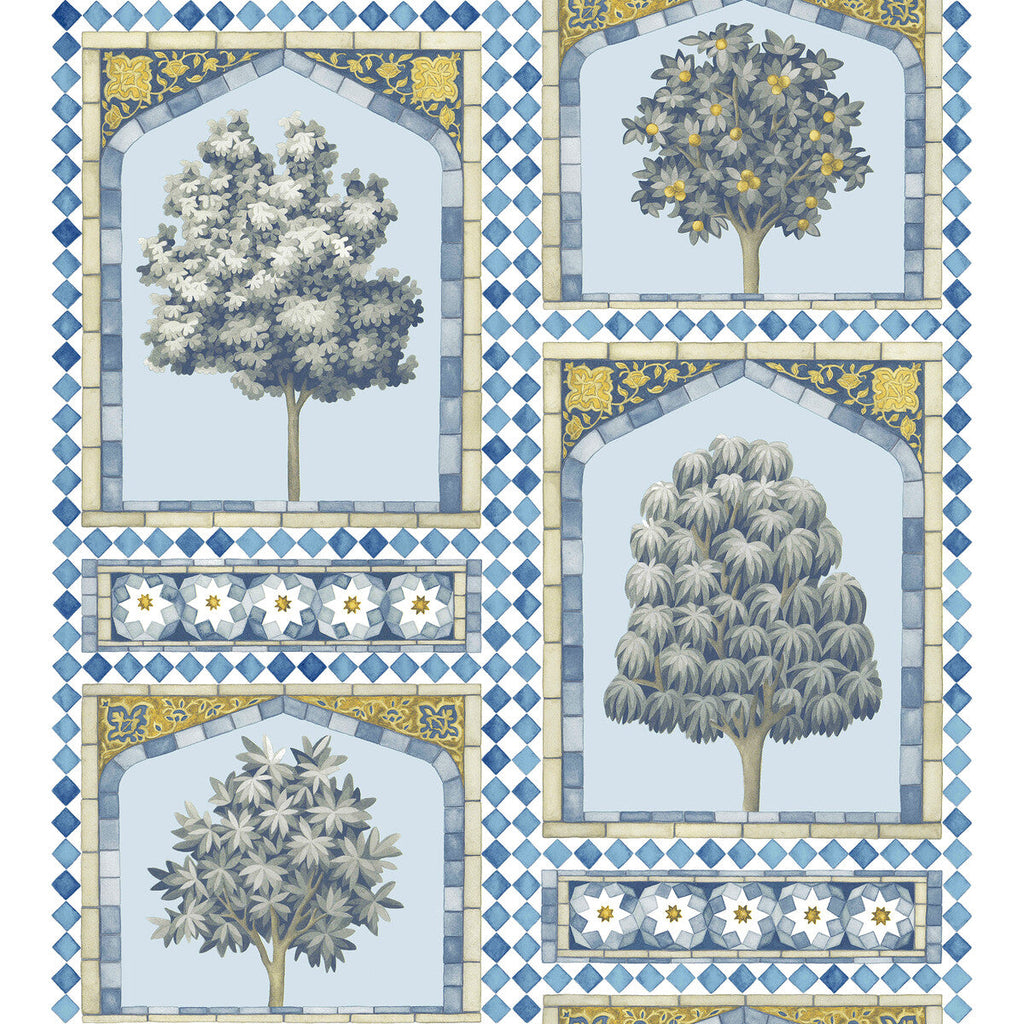 Sultan'S Palace - China Blue & Ochre Multi By Cole & Son | Cole & Son Martyn Lawrence Bullard |  Wallcovering Print