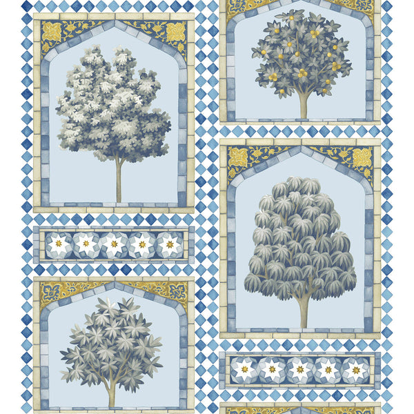 Sultan'S Palace - China Blue & Ochre Multi By Cole & Son | Cole & Son Martyn Lawrence Bullard |  Wallcovering Print