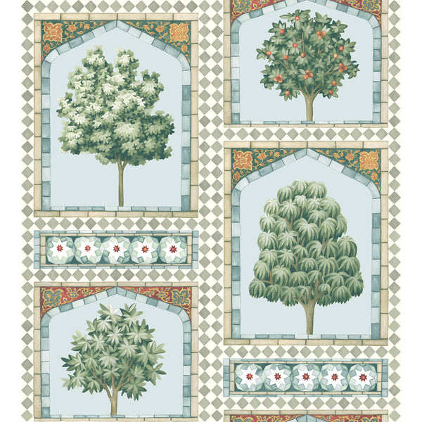 Sultan'S Palace - Print Room Blue & Duck Egg Multi | Cole & Son