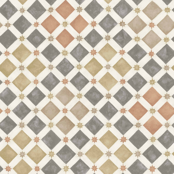 Zellige - Spice & Charcoal Multi By Cole & Son | Cole & Son Martyn Lawrence Bullard |  Wallcovering Print