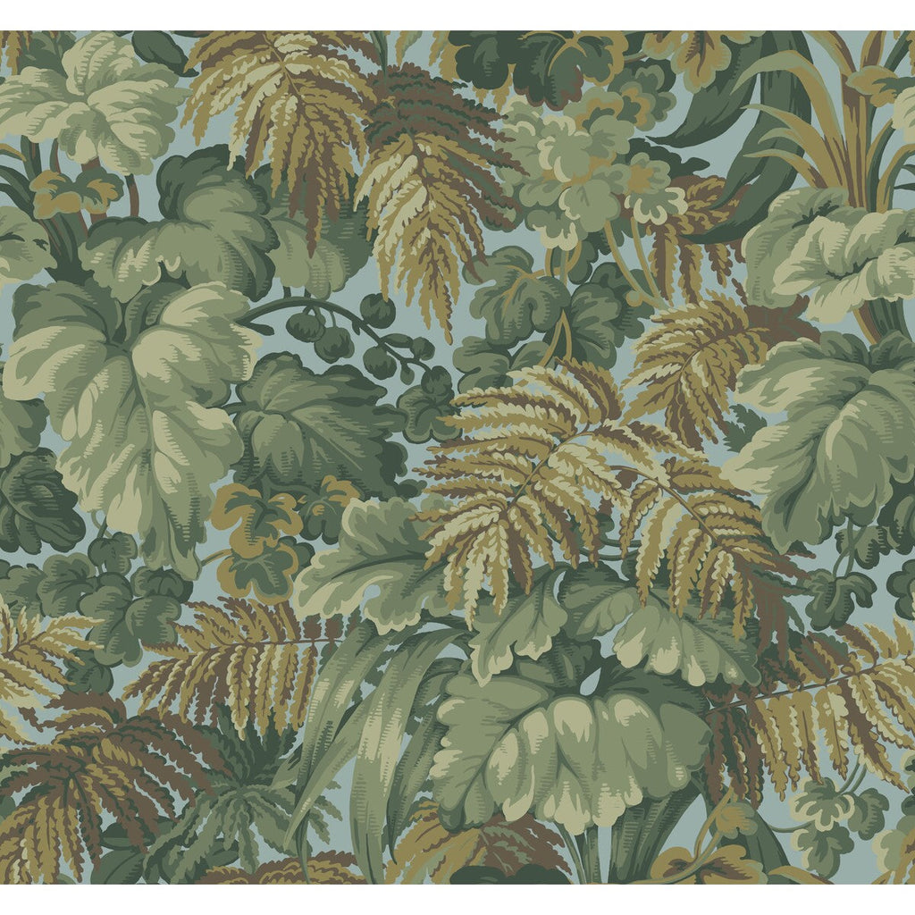 Royal Fernery - Khaki & Print Room Blue Multi By Cole & Son | Cole & Son Martyn Lawrence Bullard | Botanical & Floral Wallcovering