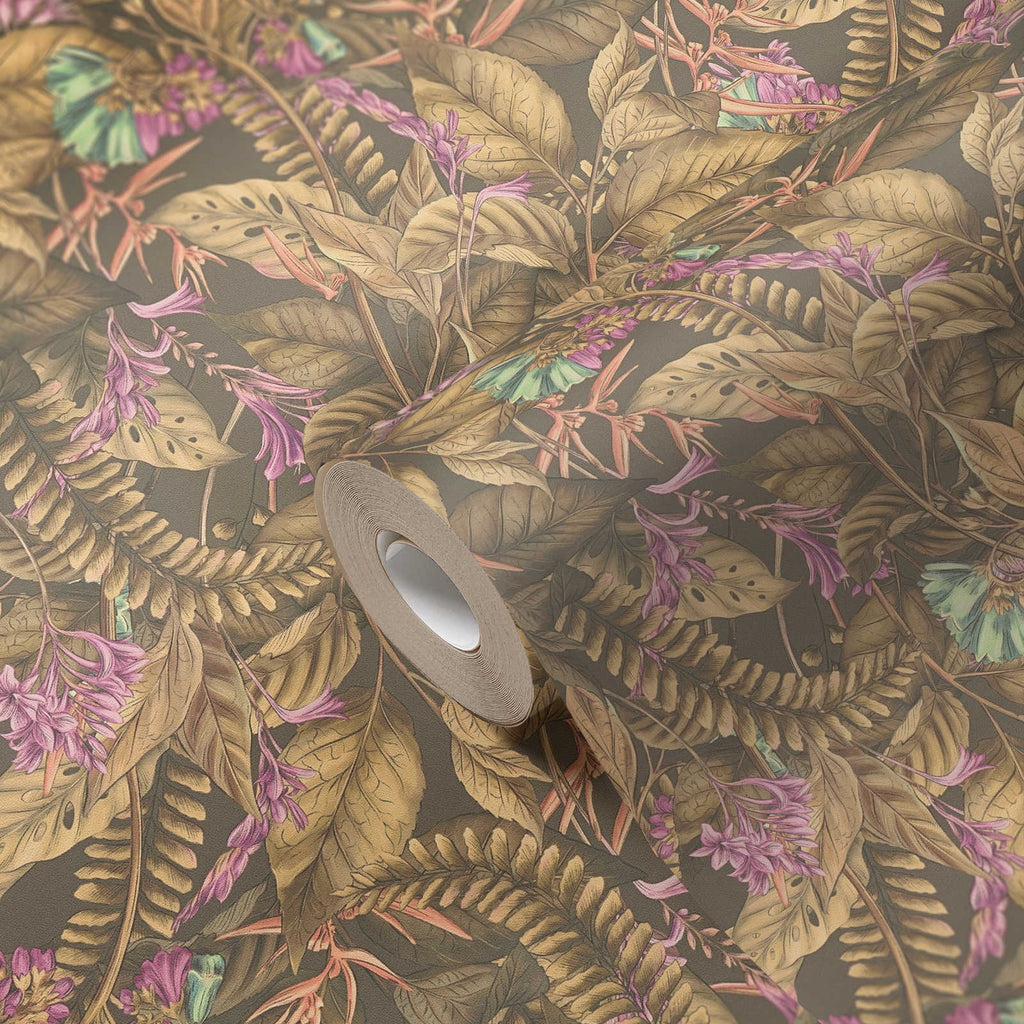 Drawn Into Nature Olive Green Wallcovering | AS Creation