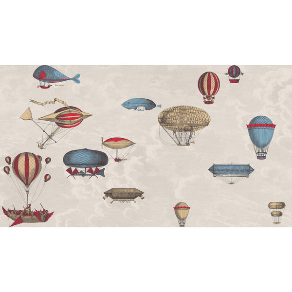 Macchine Volanti - Stone/Rouge/Blue Multi | Cole & Son