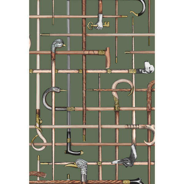 Bastoni - Forest Green Green By Cole & Son | Cole & Son Fornasetti Senza Tempo |  Wallcovering Print
