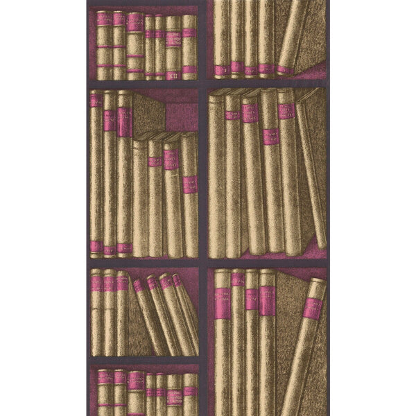 Ex Libris - Gold/Magenta Multi By Cole & Son | Cole & Son Fornasetti Senza Tempo |  Wallcovering Print