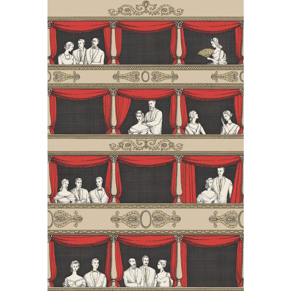 Teatro - Linen/Rouge Multi By Cole & Son | Cole & Son Fornasetti Senza Tempo |  Wallcovering Print