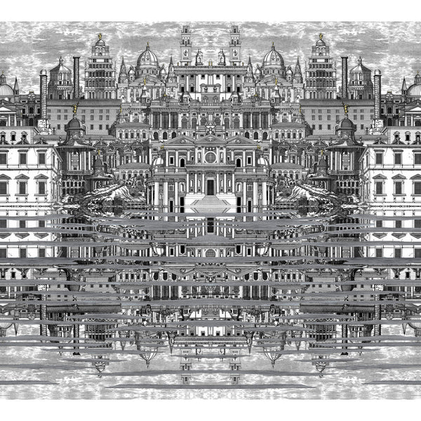 Riflesso - Black/White Black By Cole & Son | Cole & Son Fornasetti Senza Tempo |  Wallcovering Print