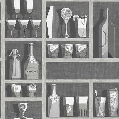 Cocktails - Soot/Snow Grey | Cole & Son