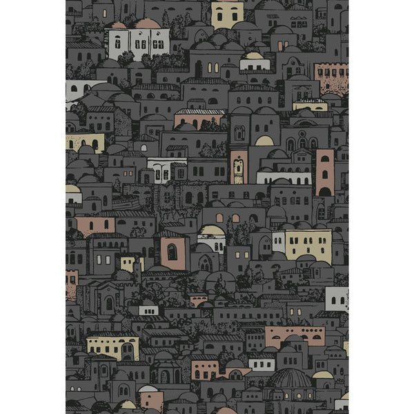 Mediterranea - Charcoal & Metallic Metallic By Cole & Son | Cole & Son Fornasetti |  Wallcovering Print