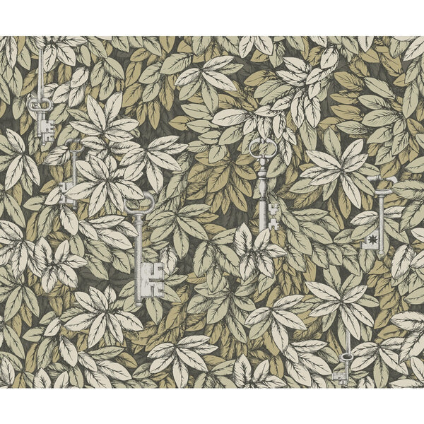 Chiavi Segrete - Gilver & Gold Gold By Cole & Son | Cole & Son Fornasetti |  Wallcovering Print