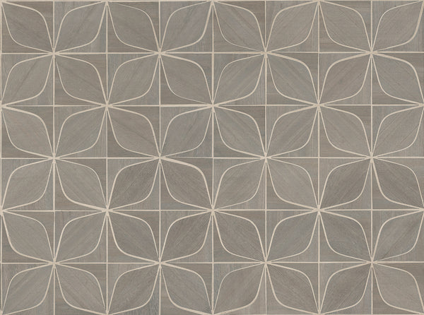 Oyster Bay-Pewter Wood Veneer Wallcovering | Phillipe Romano