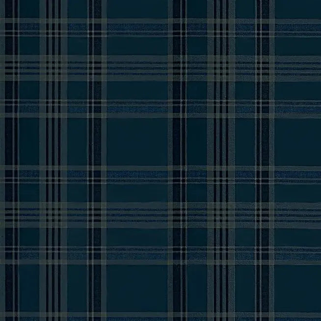 Deerpath Trail Plaid Indigo Wallpaper | Ralph Lauren