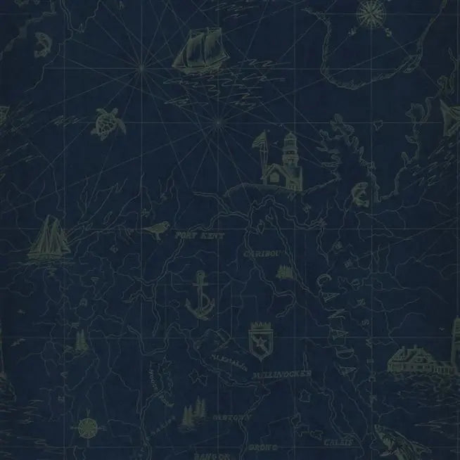 Shipping Lanes Map  Brilliant Blue Wallpaper | Ralph Lauren
