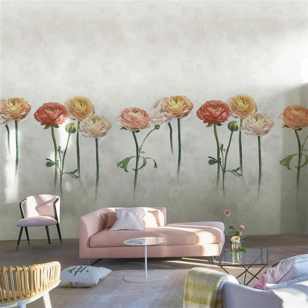 Tourangelle Peony Floral Scene 1 Panel   Wallpaper | Designers Guild Europe