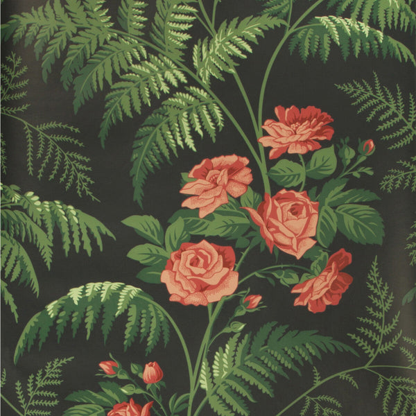 Rose - Red/L Green/Charcoal Multi By Cole & Son | Cole & Son Botanical Botanica |  Wallcovering Print