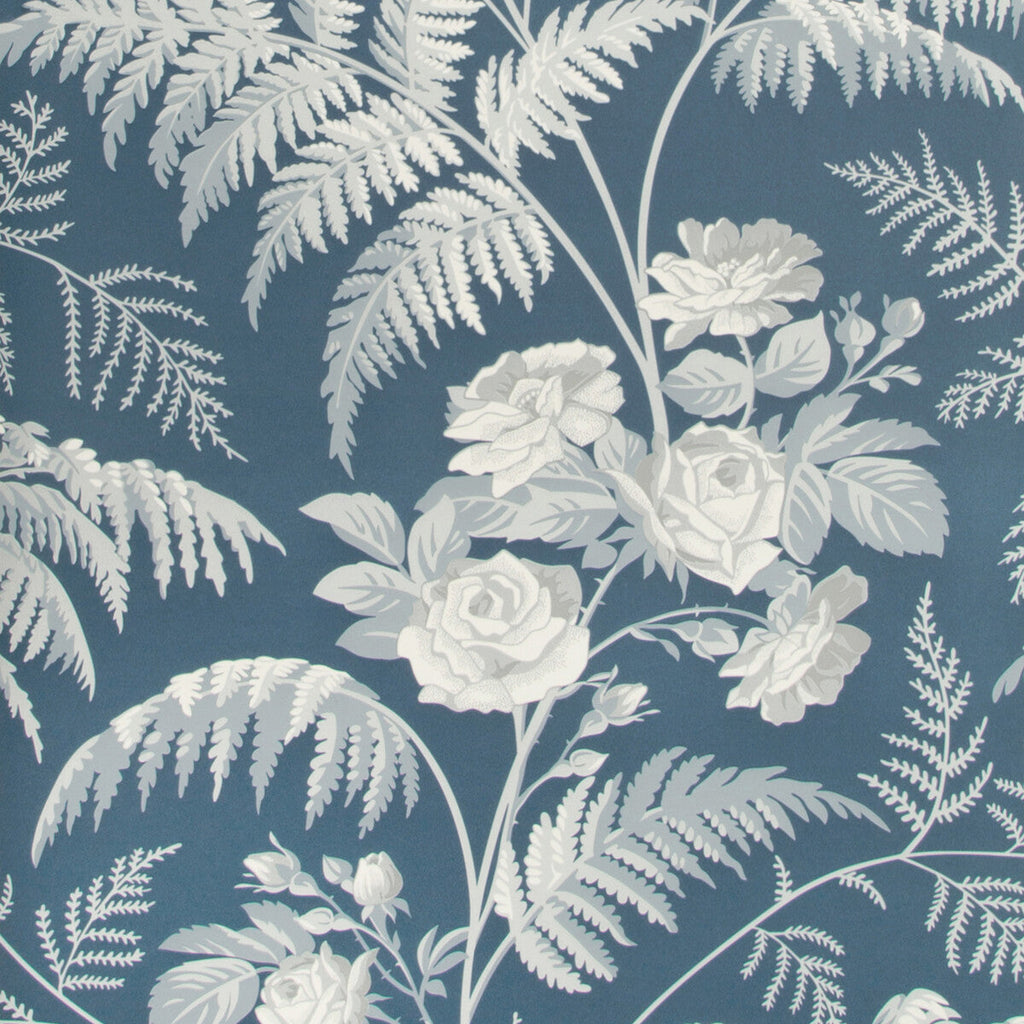 Rose - White/Ice Blue/Denim Multi By Cole & Son | Cole & Son Botanical Botanica |  Wallcovering Print
