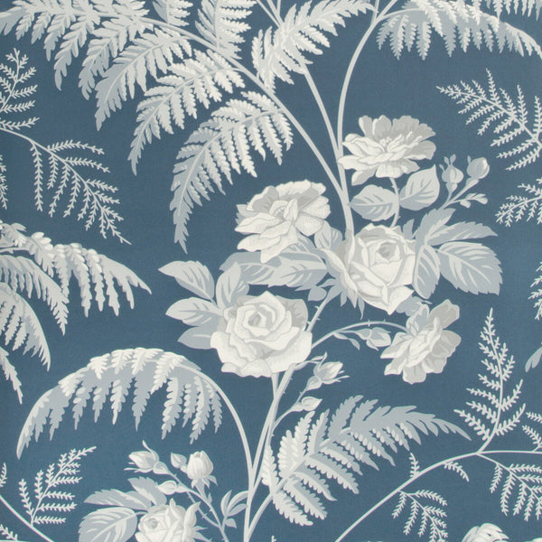 Rose - White/Ice Blue/Denim Multi By Cole & Son | Cole & Son Botanical Botanica |  Wallcovering Print