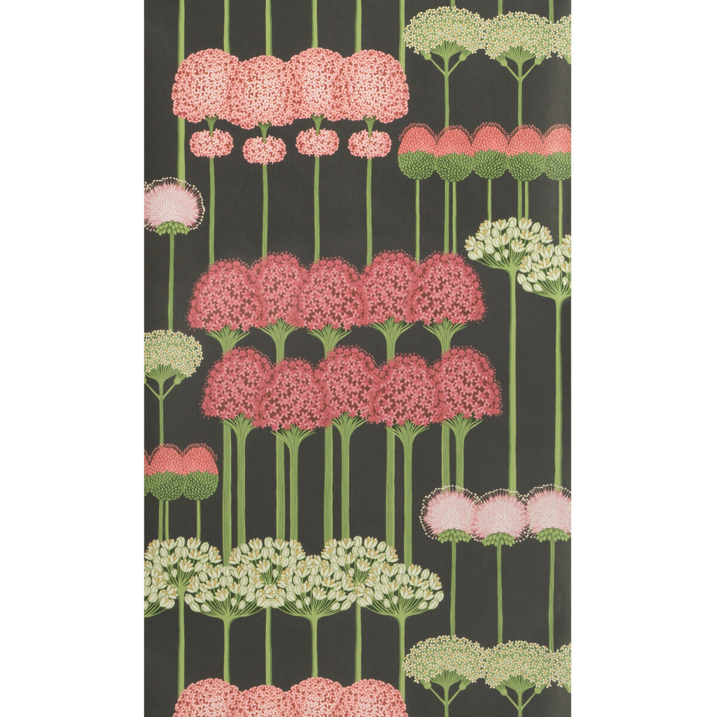 Allium - Coral/L Green/Char Multi By Cole & Son | Cole & Son Botanical Botanica |  Wallcovering Print