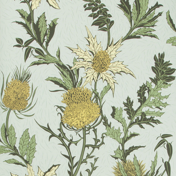Thistle - Lemon/Olive/D Egg Multi By Cole & Son | Cole & Son Botanical Botanica |  Wallcovering Print