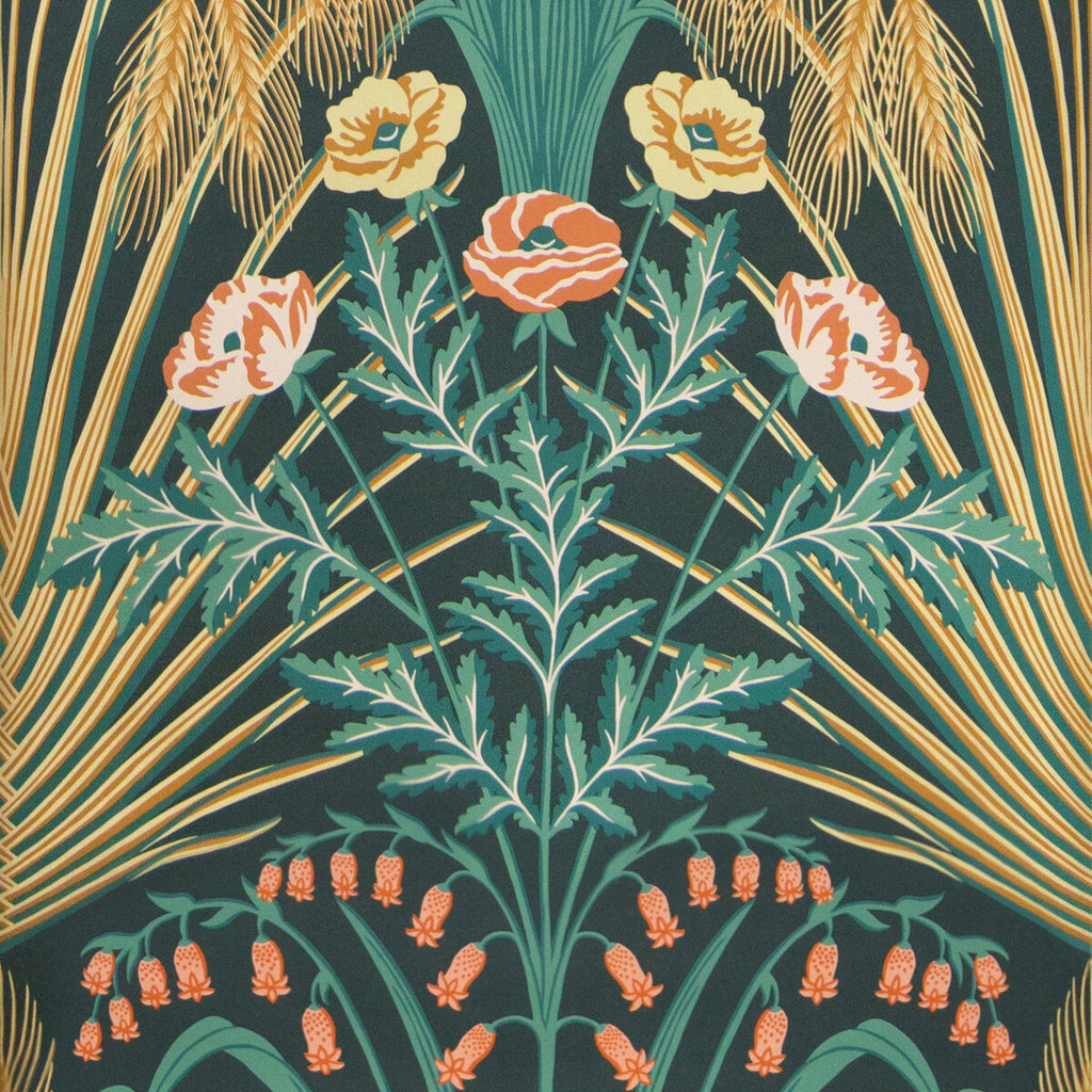 Bluebell - Teal/Gold/Petrol Multi By Cole & Son | Cole & Son Botanical Botanica |  Wallcovering Print