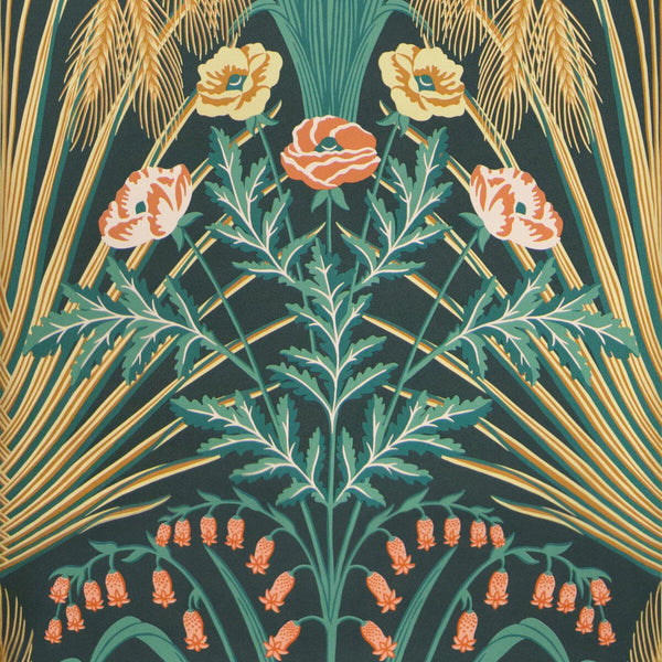 Bluebell - Teal/Gold/Petrol Multi By Cole & Son | Cole & Son Botanical Botanica |  Wallcovering Print