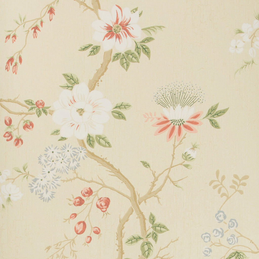 Camellia - Coral/Sage/Butterc Multi By Cole & Son | Cole & Son Botanical Botanica |  Wallcovering Print