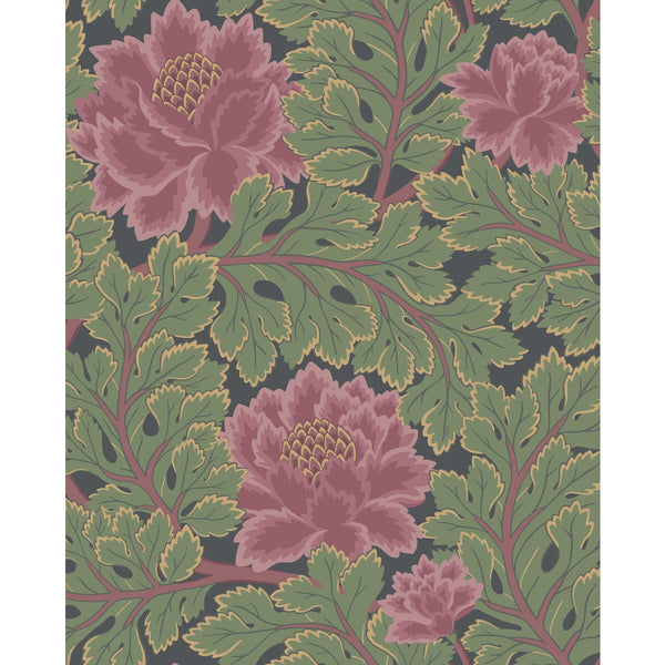 Aurora - Rose/Forest/Char Multi By Cole & Son | Cole & Son Pearwood |Botanical & Floral  Wallcovering