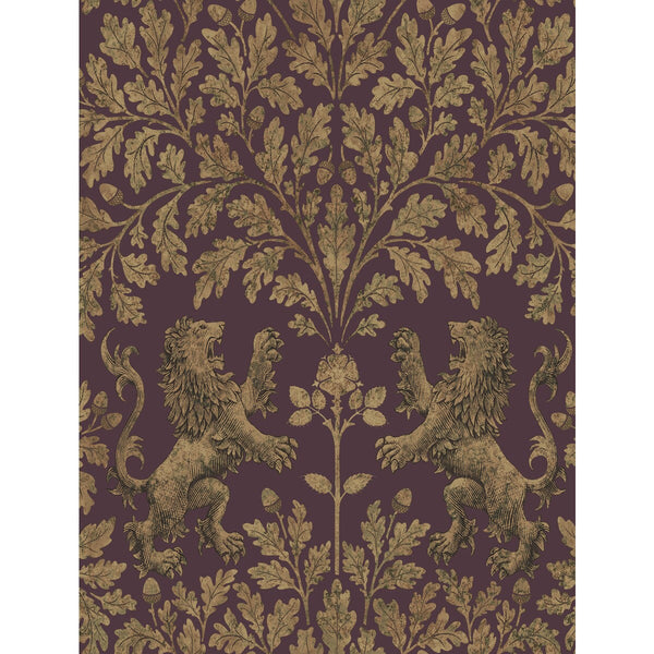 Boscobel Oak - Gold/Claret Gold | Cole & Son
