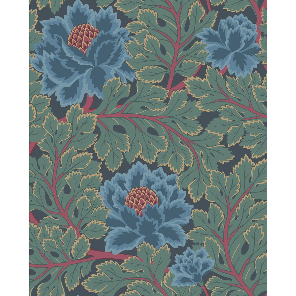 Aurora - Petrol/Teal/Ink Multi By Cole & Son | Cole & Son Pearwood |Botanical & Floral  Wallcovering