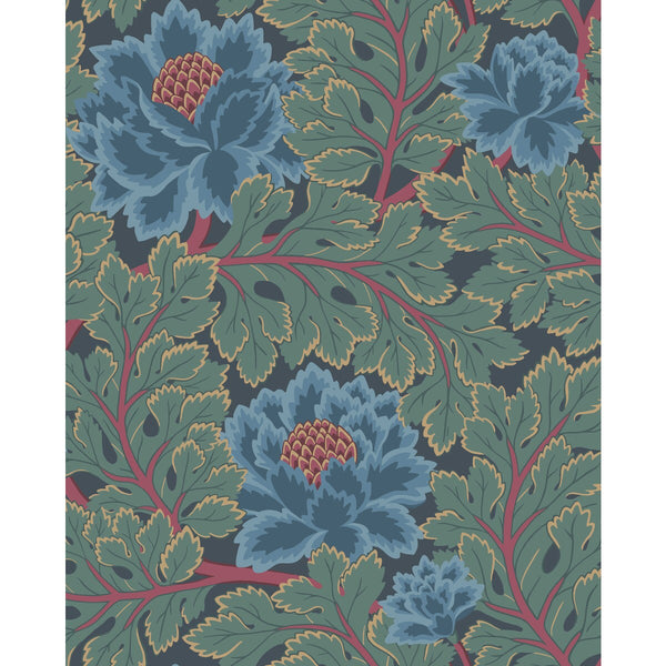 Aurora - Petrol/Teal/Ink Multi By Cole & Son | Cole & Son Pearwood |Botanical & Floral  Wallcovering