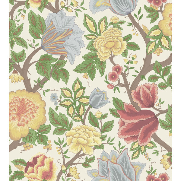 Midsummer Bloom - Ch/Rge/Lf Multi By Cole & Son | Cole & Son Pearwood |Botanical & Floral  Wallcovering