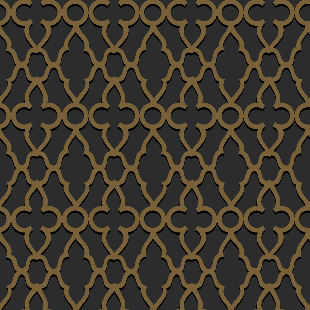 Treillage - M Bronze/Char Bronze By Cole & Son | Cole & Son Pearwood | Lattice/Scrollwork Wallcovering Print