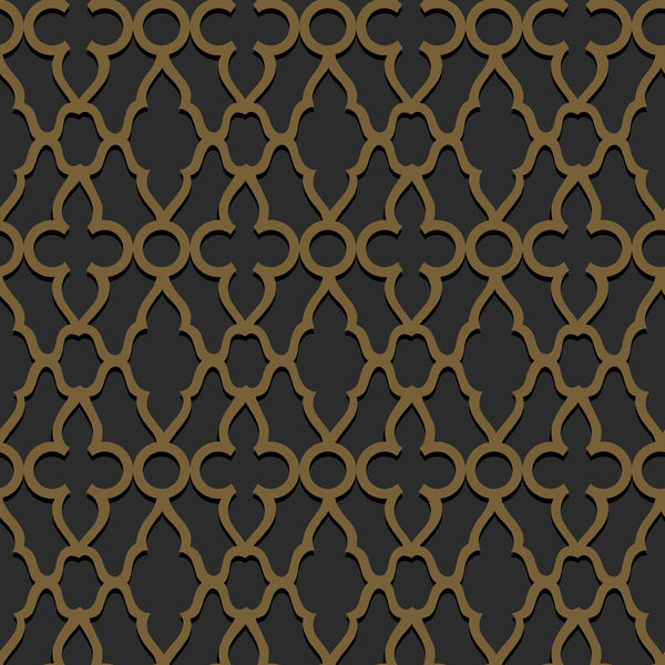 Treillage - M Bronze/Char Bronze By Cole & Son | Cole & Son Pearwood | Lattice/Scrollwork Wallcovering Print