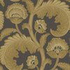 Fanfare Flock - Ochre/Char Gold By Cole & Son | Cole & Son Pearwood |Botanical & Floral  Wallcovering