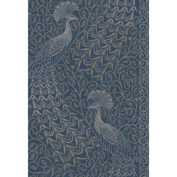 Pavo Parade - Msilver/Denim Metallic By Cole & Son | Cole & Son Pearwood | Novelty Wallcovering