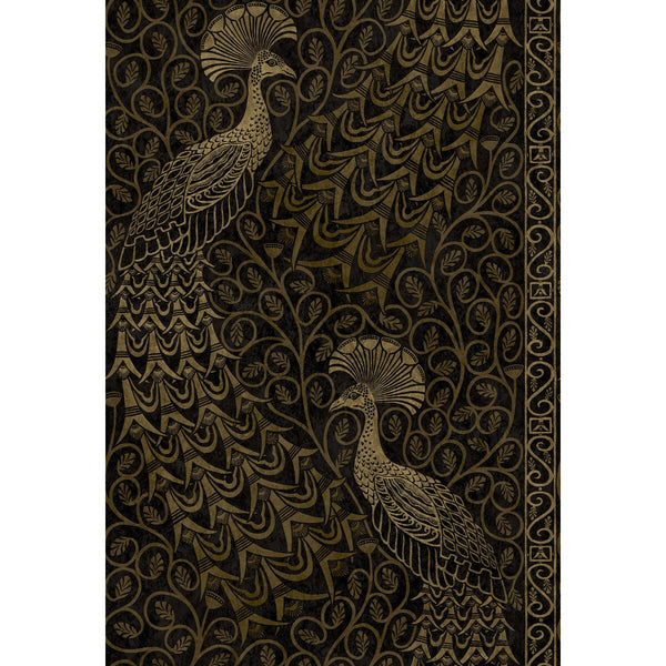 Pavo Parade - M Gold/Soot Metallic By Cole & Son | Cole & Son Pearwood | Novelty Wallcovering