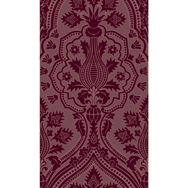 Pugin Palace Flock - Claret Burgundy/Red | Cole & Son