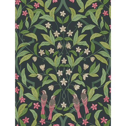 Jasmine & Serin Symphony - Rose/Grn/Viridian Black | Cole & Son