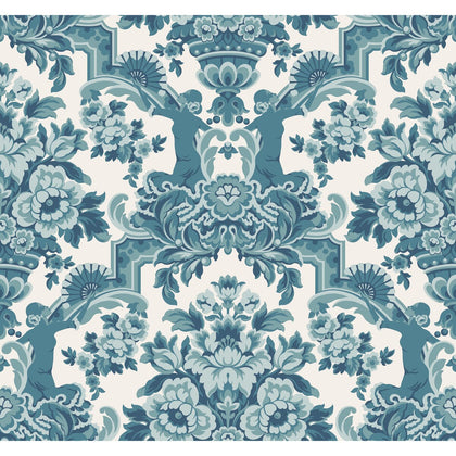Lola - Petrol Blues On White Teal | Cole & Son
