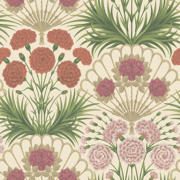 Flamenco Fan - Fuchsia/Rouge/Metal Gld/Cream Pink | Cole & Son
