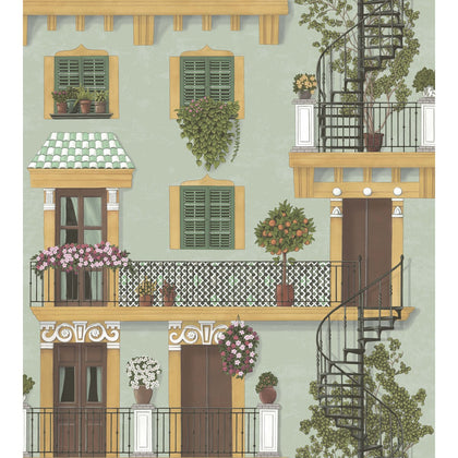 Alfaro - Dark Ochre & Forest Green/Duck Egg Turquoise | Cole & Son