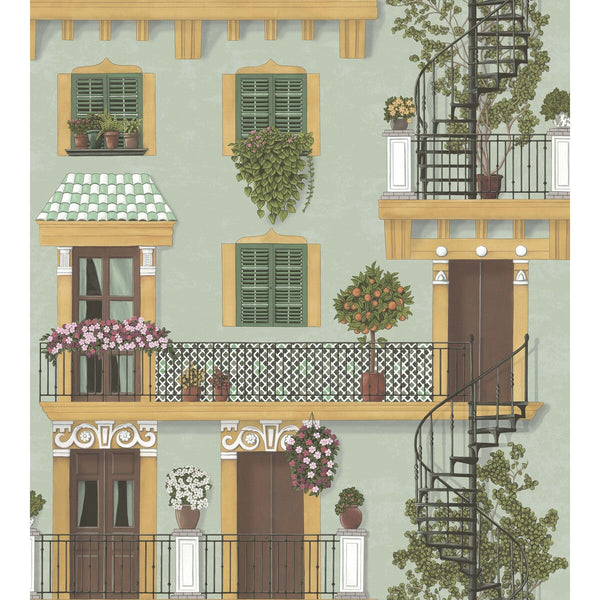 Alfaro - Dark Ochre & Forest Green/Duck Egg Turquoise | Cole & Son