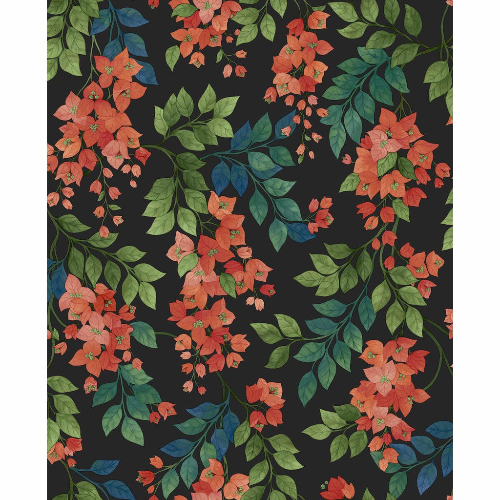 Bougainvillea - Rouge/Green/C Sky/Charcoal Red By Cole & Son | Cole & Son Seville |Botanical & Floral  Wallcovering Print