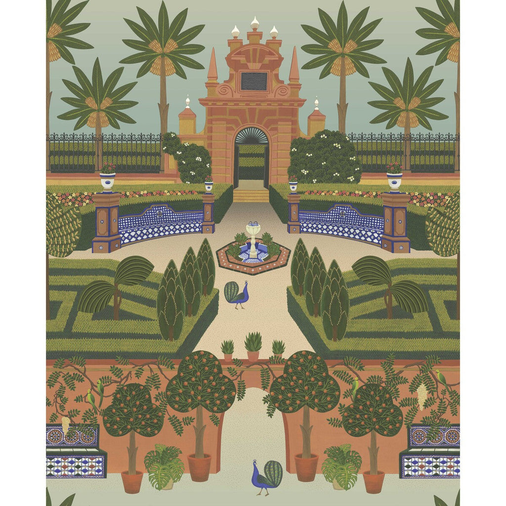 Alcazar Gardens - Terracotta/Spring Gr/Multi Rust By Cole & Son | Cole & Son Seville |Global Novelty Wallcovering Print